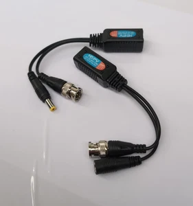 Adaptador Coaxial a Ethernet, Extensor ABS Negro con LED para Señales de Video - Imagen 1 de 5