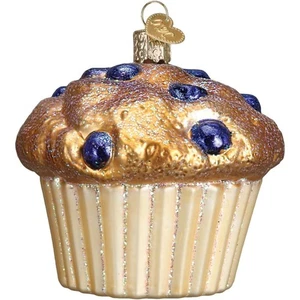 Old World Christmas Blueberry Muffin Food Glass Tree Ornament 32263 FREE BOX New - Picture 1 of 6