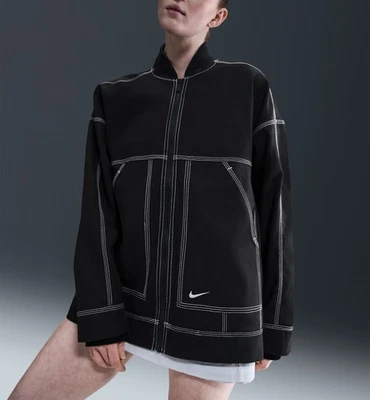 NUEVO CON ETIQUETAS $170 Nike Sportswear Mujer Chaqueta Carga Gráfica De Gran Tamaño Mediana IB2037-010 Foto 1 de 4