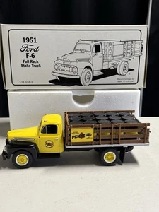 1951 Ford F6 Full Rack Stake Truck Pennzoil FirstGear 1:34 Scale Model 19-1097 - Picture 1 of 11