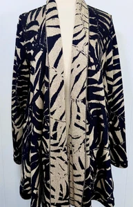 Chaqueta larga St. John Evening abrigo estilo abierto negro dorado estampado lentejuelas 12 nueva sin etiquetas - Imagen 1 de 5