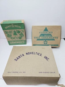 Vintage Christmas cardboard ornament box lot empty Shiny Brite Corning - Picture 1 of 4