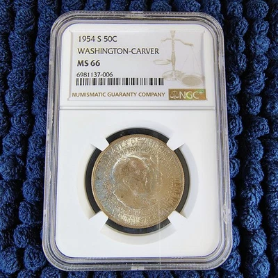 1954-S Washington-Carver Comm. 50¢ - 90% Silver - NGC MS 66 - San Francisco Mint - Image 1 of 4