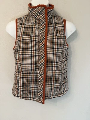 Chaleco acolchado a cuadros Peruvian Connection talla S con cremallera Foto 1 de 4