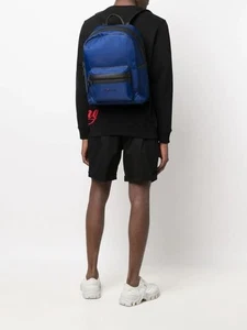 Kiton Logo-print Zip-up Backpack Cornflower Blue MINT Used A Few Times KBAY33 - Picture 1 of 12