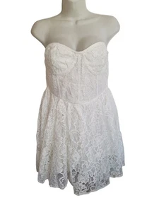 Ditto sz L White lace Romper fairy whimsical - Picture 1 of 6