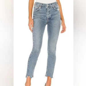 AGOLDE Nico High Rise Light Wash Distressed Slim Leg Jeans - Picture 1 of 14