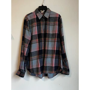 Passport Women's Plaid Button Down Shirt Size M Long Sleeve Casual Top - Picture 1 of 7