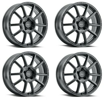 Set 4 17" Voxx Monte Matte Black Wheels 17x7.5 5x110 5x115 40mm Rims - Изображение 1 из 4