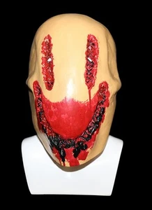 Smiley Man Maske Smile Kostüm Smiler Halloween Gory Zombie Voller Kopf Latex - Bild 1 von 2