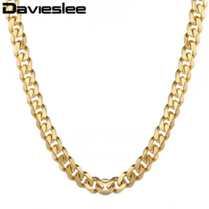 Collar de 11 mm 22/24" Oro Curva Cubano Eslabón Oro Amarillo Lleno GF Niños Hombres Cadena - Imagen 1 de 3