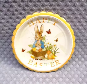 Peter Rabbit Beatrix Potter Piatti di Carta Pasquali Smerlati NUOVI 12 Pk Giallo Festa - Foto 1 di 4