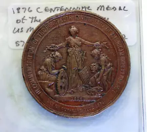 Medalla de cobre del centenario de Estados Unidos de 1876 del centenario de la independencia de Estados Unidos - Imagen 1 de 2