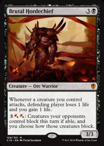 BRUTAL HORDECHIEF Commander 2016 MTG Black - Orc Mythic - Image 1 of 1