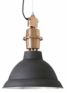 LINCOLN Vintage Hänge Lampe Industrie Loft Kupfer Decken Leuchte Schwarz matt - Bild 1 von 4