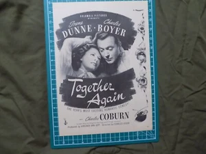 1944/3 PRINT AD  MOVIE TOGETHER AGAIN CHARLES BOYER IRENE DUNN WW2 - Picture 1 of 1