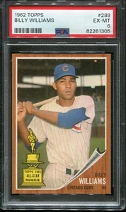 1962  Topps  Baseball  # 288   Billy Williams   "Undergraded"  PSA 6 ++ - Picture 1 of 2