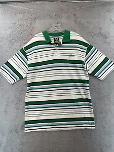 Men’s Avirex Polo Size XXL White With Green Blue Black Stripes - Picture 1 of 17
