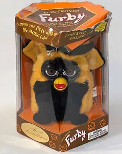 NEW 1999 Special LE Witch Hat Furby Black Orange Tiger Electronics Damaged Box - Picture 1 of 5