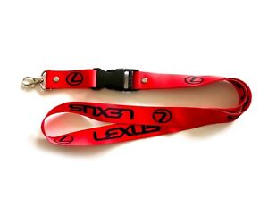 LEXUS Lanyards 1 inch x 22 inch KeyChain ID Badge Cardholder RED