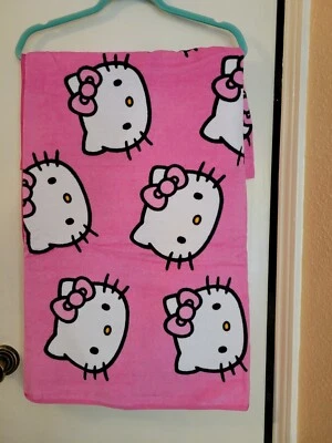 Hello Kitty by SANRIO Beach Towel Pink/White Bow Tie 36”x70” NWT Collectable - Image 1 of 3