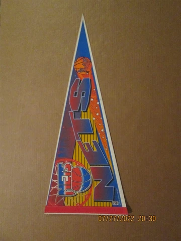 NBA New Jersey Nets Vintage Defunct Circa 1990's SLAM DUNK Team Logo Pennant Cover