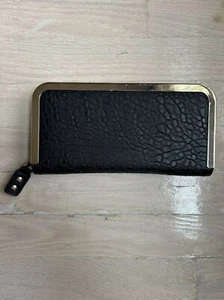 Urban Expressions Vegan Leather Wallet Black/Gold Clutch NWOT - Picture 1 of 3