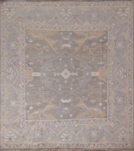 Luxurious Handcrafted Oushak Indian Living Room Square Rug Thick Plush 8x8 ft - Picture 1 of 18