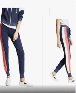 Wild Fox Varsity Stripe Jogger Pants Grey Blue w/multicolored stripe S - Picture 1 of 15