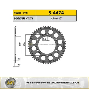 SUZUKI GSX R 600 DE 2011 A 2014 2015 2016 2017 CORONA EN ERGAL 525 46 DIENTES - Imagen 1 de 1