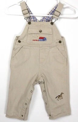 Oshkosh B'gosh Vestbak Snap Overalls Size 18m Embroidered Barn Horse Boots Farm - Image 1 of 4