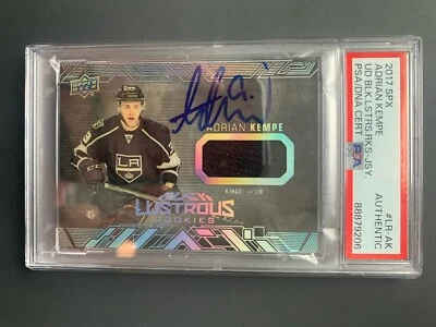 ADRIAN KEMPE SIGNED 2017-18 UPPER DECK BLACK LUSTROUS ROOKIE HOCKEY CARD RC PSA - Image 1 of 4