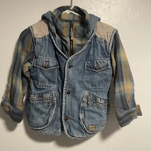 Northwest Territory Flannel Lined Jean Jacket/Hoodie (Kids Size 6.)  - Picture 1 of 9