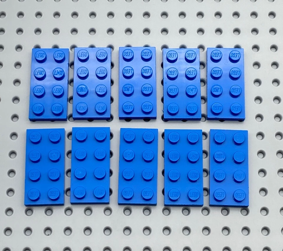 LEGO® 10x Platte Bauplatte 2x4 flach blau 3020 - Bild 1 von 1