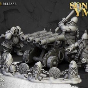 Dwarf Organ Gun Artillery Set with random crew – Highlands Miniatures - Picture 1 of 9