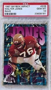 Skybox Impact Rave 1997/150 Walter Jones RC PSA 10 POP 2 HOF - Imagen 1 de 2