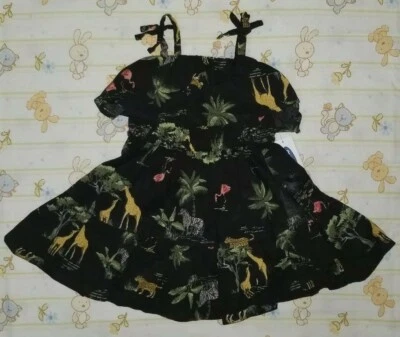 Платье для девочки Old Navy черное с анималистическим принтом размер 3-6 м - Изображение 1 из 4