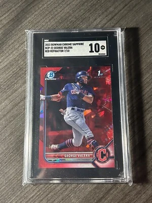 2022 Bowman Sapphire George Valera Red Sapphire 1st Prospect /10 SGC 10 Sh - Image 1 of 2