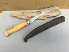 Marttiini Finland Rapala Filet Knife Leather Sheath 12 1/4" Wood Handle Vintage