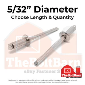 5/32" Diameter Dome Head Blind Rivets SS/SS Mandrel (Choose Grip Range & Qty) - Picture 1 of 7