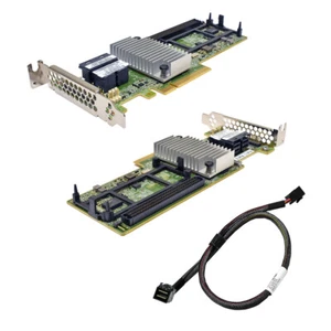 IBM ServeRAID M5210 12G RAID Controller 46C9111 LP +12G MiniSAS HD Cable 00FN501 - Picture 1 of 7