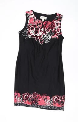 Ronni Nicole Womens Black Geometric Polyester A-Line Size 12 Round Neck - Image 1 of 4