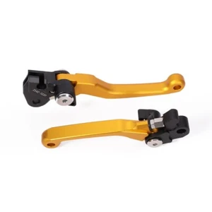 Pair CNC Pivot Hand Brake Clutch Levers For Suzuki RMZ450 RMZ250 2023 2024 Gold - Picture 1 of 10