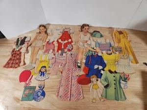 Vtg  Margaret O'Brien Paper Dolls 1940s 2 Dolls 21 Pcs Clothes Accessories  - Picture 1 of 10