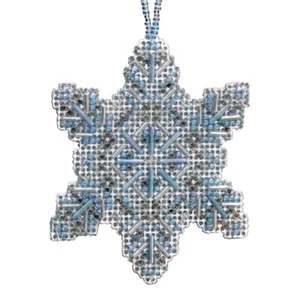 Crystal Snowflake Cross Stitch Ornament Kit Mill Hill 2020 Beaded Holiday - Picture 1 of 1