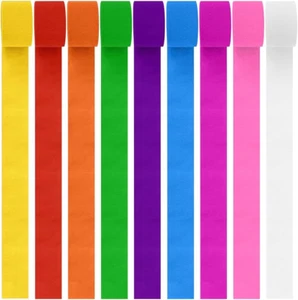 9 Rolls 4.5Cm X 10M Crepe Paper Craft Streamers Ribbons Tassels Crepe Paper Stre - Picture 1 of 3