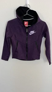 Nike Kids Sportswear Full Zip Hoodie Sweatshirt Fleece Plum Purple Girls Sz 6X - Picture 1 of 6
