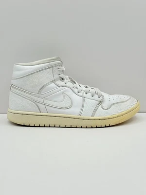 Size 9.5 Nike Air Jorden 1 Mid Triple White Mens 2.0 Sneakers Shoes 554724-130 - Image 1 of 4