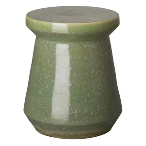 Vic 18 pollici Sgabello da giardino rotondo in ceramica maculata verde H - Foto 1 di 1