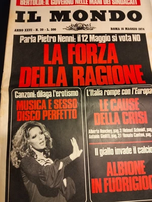 Il Mondo 20  1974 Mina Patty Pravo Marcel Proust Andrè Gide Virginia Woolf - Immagine 1 di 4